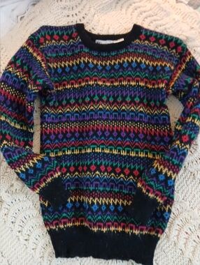 Vintage 70's Sweater Bestime RN 63833 100% Wool Size S